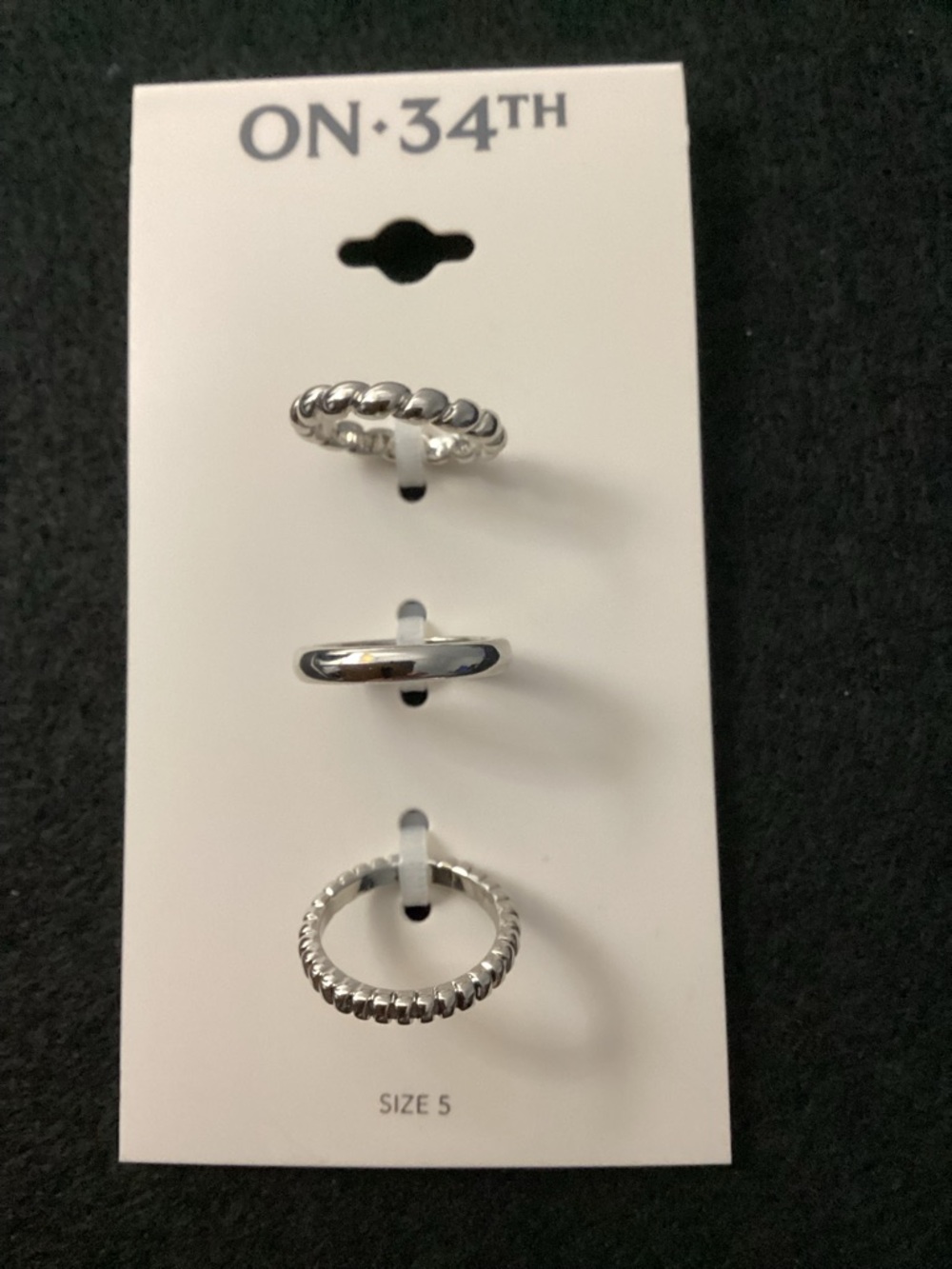 On 34th 3-Pc. Set Twist Stack Rings Size 5 - Picture 2 of 6